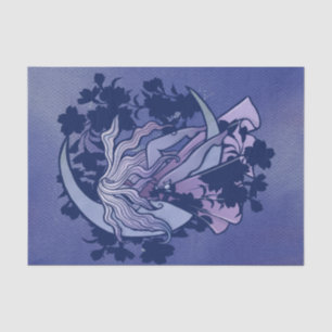 Papier Mousseline Goddess de lune violette Wiccan Triple Moon Symbol