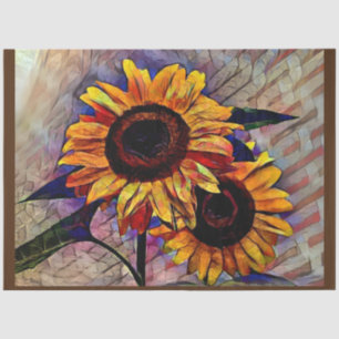 Papier Mousseline Gold 2 Tournesols brillants Collection élégante
