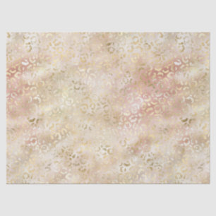 Papier Mousseline Gold Blush Rose Leopard