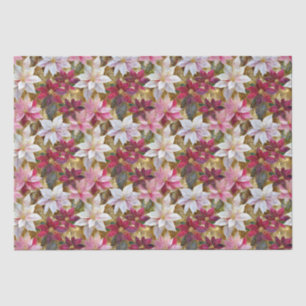 Papier Mousseline Gold Burgundy Bronze rose Rouge blanc Poinsettia