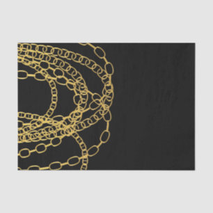 Papier Mousseline Gold Chains Black Hip hop Dance Anniversaire