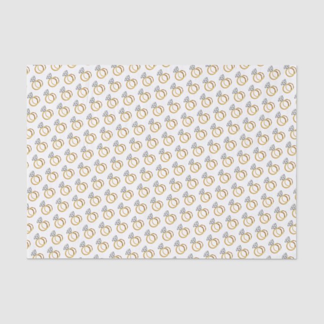 Papier Mousseline Gold Diamond Mariage anneau conception Motif (Recto)
