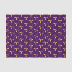 Papier Mousseline Gold et Purple Christmas Holly