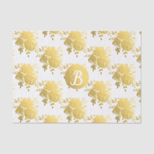 Papier Mousseline Gold Faux Foil brillant Rose Monogramme personnali