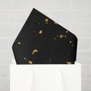 Papier Mousseline Gold Flakes Noir
