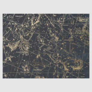Papier Mousseline Gold Galaxy Star Map Series Design 1