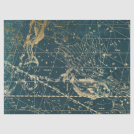 Papier Mousseline Gold Galaxy Star Map Series Design 4