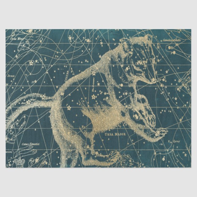 Papier Mousseline Gold Galaxy Star Map Series Design 7 (Recto)