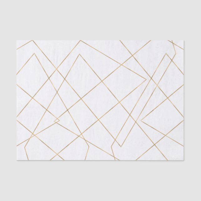 Papier Mousseline Gold Geometric Strokes Abstract (Recto)