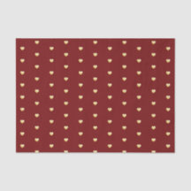 Gold Hearts Faux Foil Motif sur Dark Red