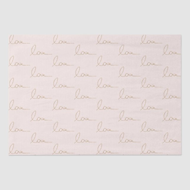 Papier Mousseline Gold Parties scintillant Love Pink Shell (Recto)