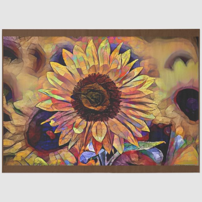 Papier Mousseline Gold Shine Sunflower Collection élégante (Recto)