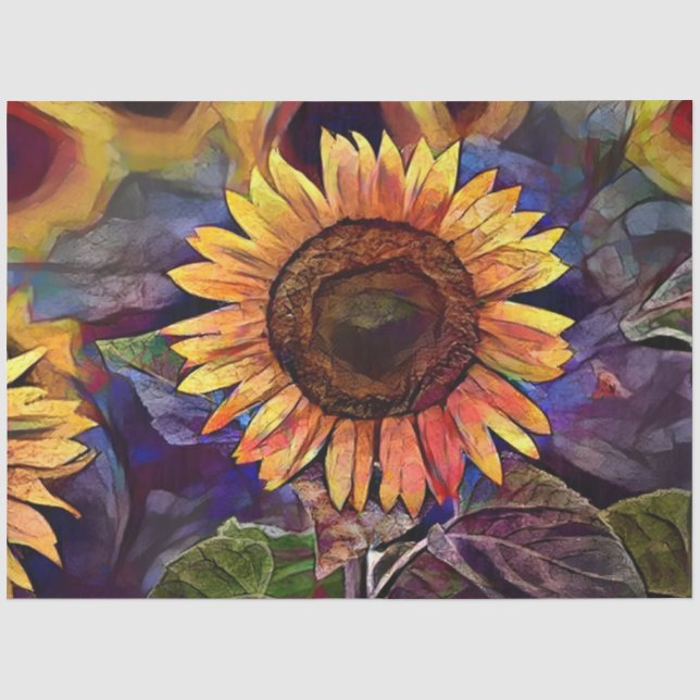 Papier Mousseline Gold Shining Sunflower Elegance Collection (Recto)