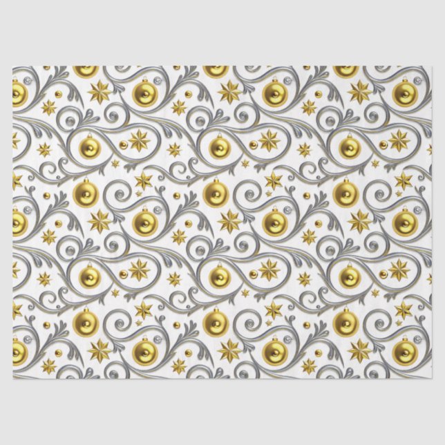 Papier Mousseline Gold & Silver Swirl Elegance (Recto)