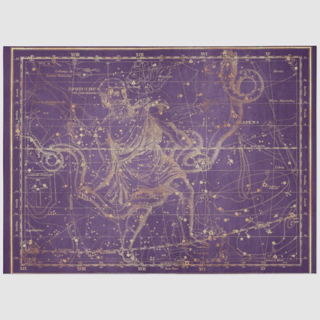 Papier Mousseline Gold Star Map Series Design 12 (Recto)