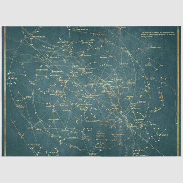 Papier Mousseline Gold Star Map Series Design 21 (Recto)
