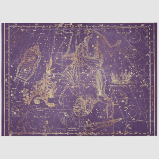 Papier Mousseline Gold Star Map Series Design 9 (Recto)