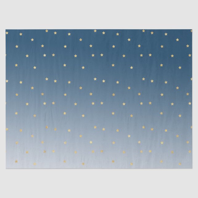 Papier Mousseline Gold Stars Sky Shine Bright Ombre (Recto)