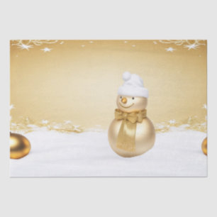 Papier Mousseline Golden Christmas Snowman Holiday Tissue Paper