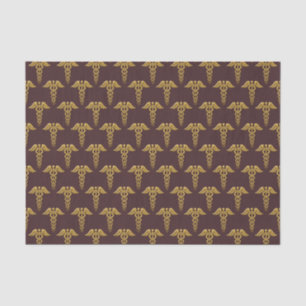 Papier Mousseline Golden Double Snake Caduceus