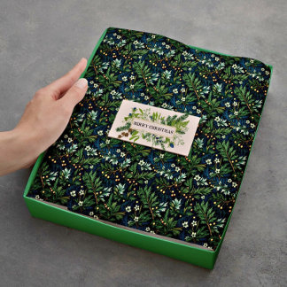 Papier Mousseline Golden Holly et le feuillage d'hiver