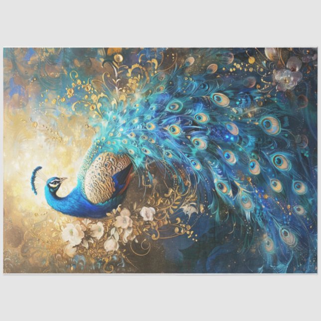 Papier Mousseline Golden Peacock (Recto)