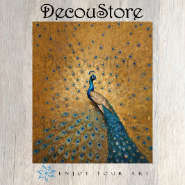 Papier Mousseline Golden Peacock - Découpage inspirée par Klimt