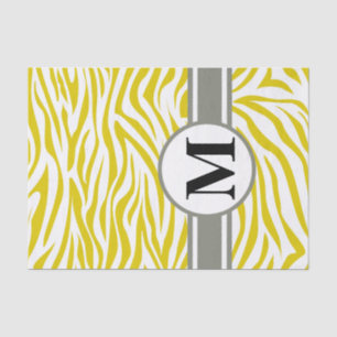 Papier Mousseline Golden Poppy Safari Zebra avec monogramme