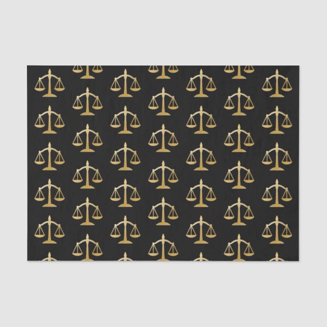 Papier Mousseline Golden Scales of Justice Law Theme (Recto)