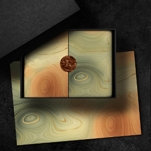 Papier Mousseline Golden Strata Pêche Brûlée Orange Vert Agate