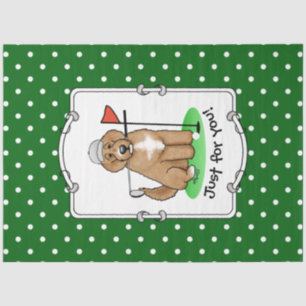 Papier Mousseline Goldendoodle Chien Jouer Golf (rouge whmk2) Plaisi