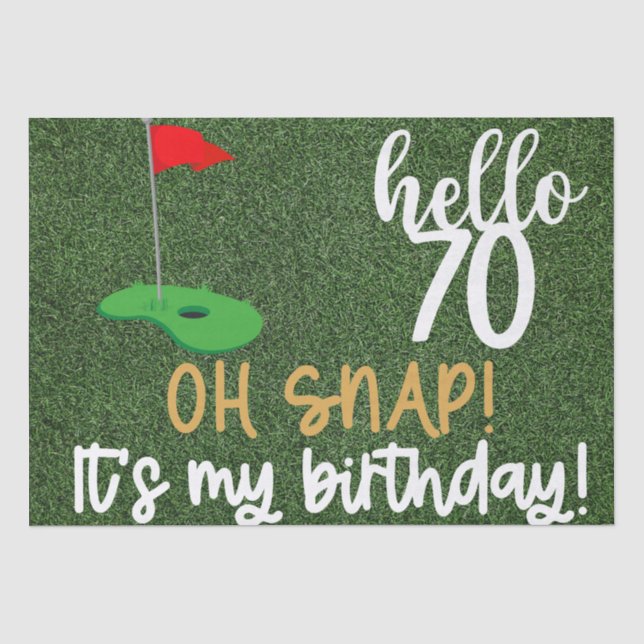 Papier Mousseline Golf 70e anniversaire cadeaux pour golfeur (Recto)