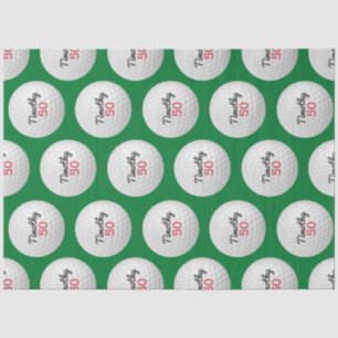 Papier Mousseline Golf Ball Anniversaire - 50e ou autre année