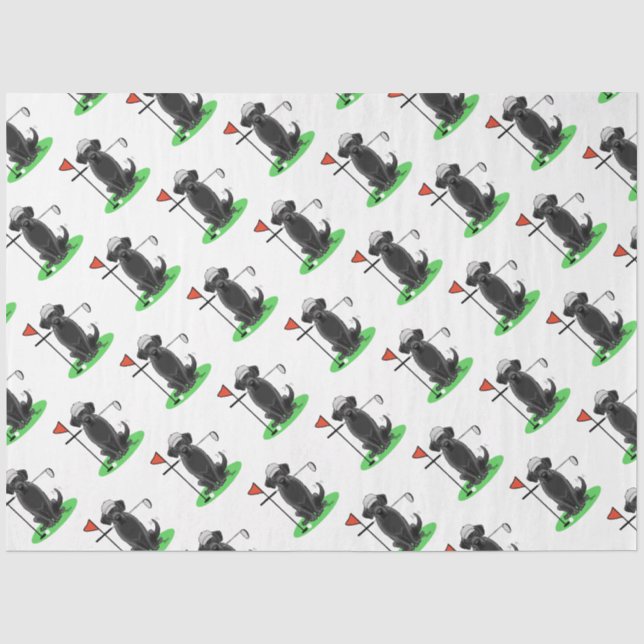 Papier Mousseline Golf Black Labrador Retriever Dog - mignonne (Recto)