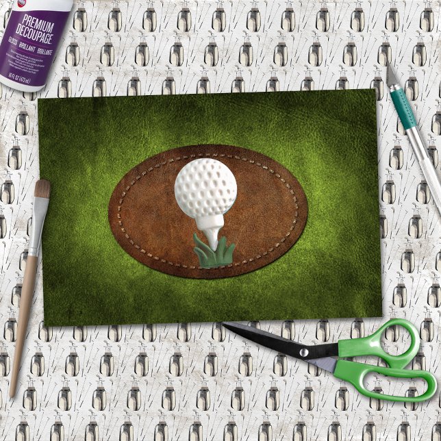 Papier Mousseline Golf Vintage Faux Green Leather (Créateur téléchargé)