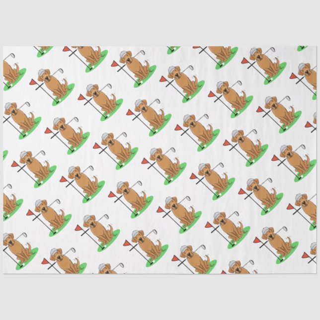 Papier Mousseline Golf Yellow Labrador Retriever (yaourt 5) Chien -  (Recto)