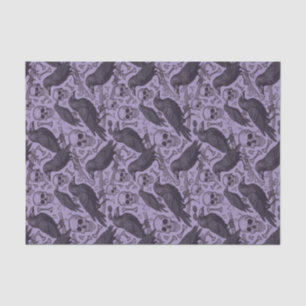 Papier Mousseline Goth Skull & Raven en violet, Minuit Macabre