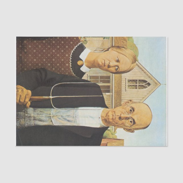Papier Mousseline gothique américain par Grant Wood, art de reproduc (Recto)