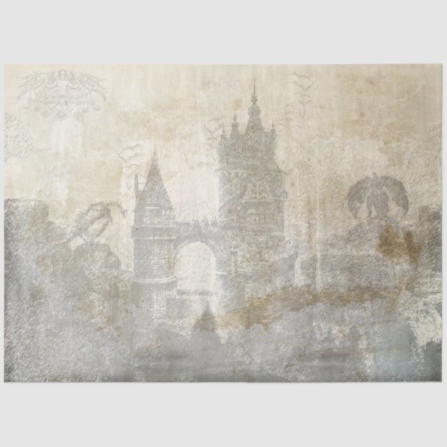 Papier Mousseline Gothique Castle Series Design 4 (Recto)