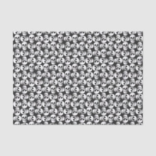 Papier Mousseline Gothique Crâne Scandale Noir Et Blanc Motif Design