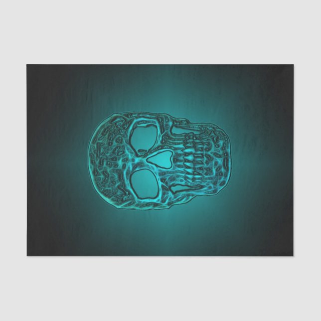 Papier Mousseline Gothique Gothique Turquoise Vert Cool d'un crâne b (Recto)