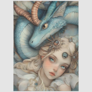 Papier Mousseline Gothique Mythologique Nymphe Imaginaire Dragon & G