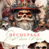 Gothique Steampunk Père Noël Crânes Noël Gothmas