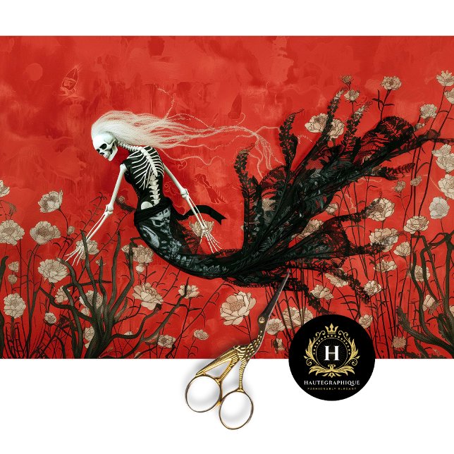 Papier Mousseline Gothique Vampire Skeleton Mermaid Skull Decoupage (Créateur téléchargé)