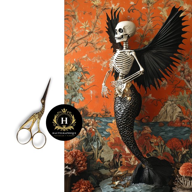 Papier Mousseline Gothique Vampire Skeleton Mermaid Skull Decoupage (Créateur téléchargé)