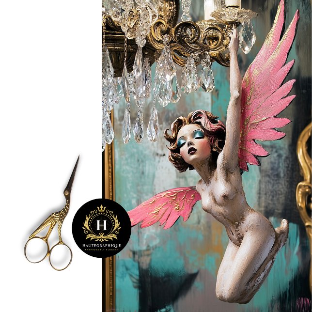 Papier Mousseline Gothique Whimsical Gargoyle Starlet Fairy Decoupag (Créateur téléchargé)