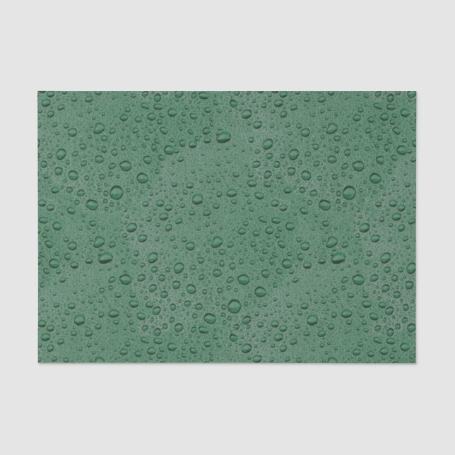 Papier Mousseline gouttelettes d'eau vertes (Recto)