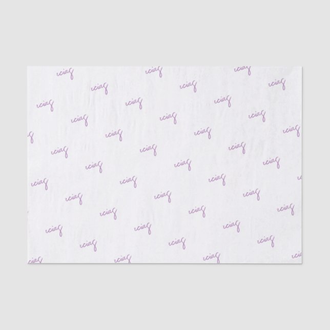 Papier Mousseline Gracias Minimal Puprle Script Custom Business (Recto)