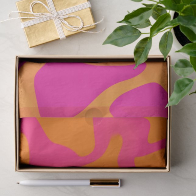 Papier Mousseline Gradient orange et rose chaud (Cadeau)