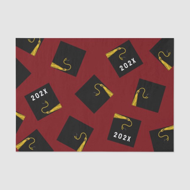 Papier Mousseline Graduation 2025 Maroon (Recto)